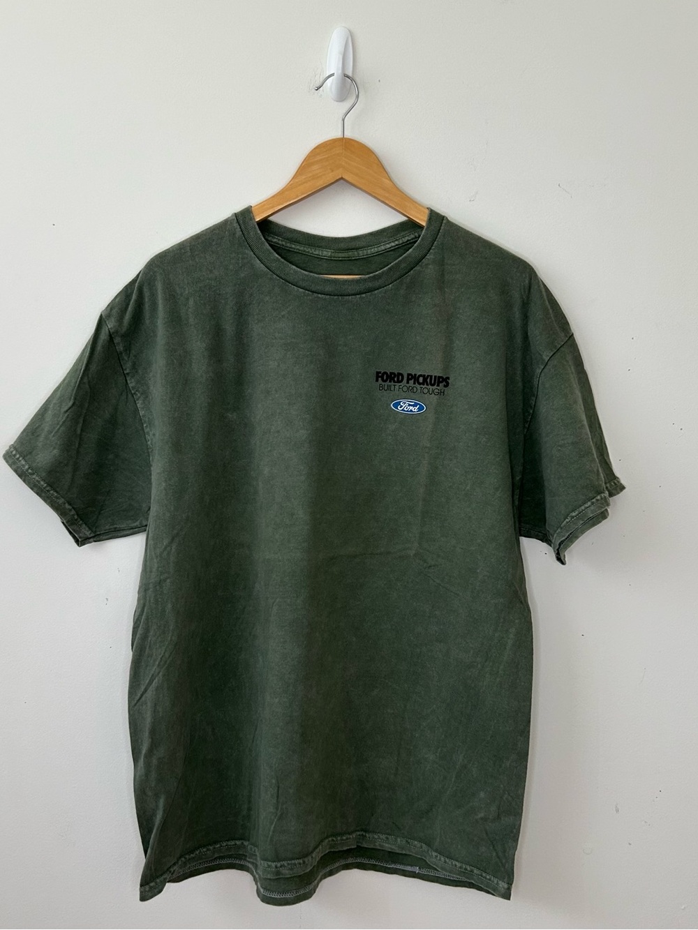 Ford Built Ford Tough Double-Sided Graphic Crew Neck T Shirt Mens XL Green